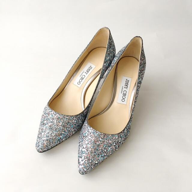 スです JIMMY CHOO - グリッターパンプス◇37 23.5cm ジミーチュウの