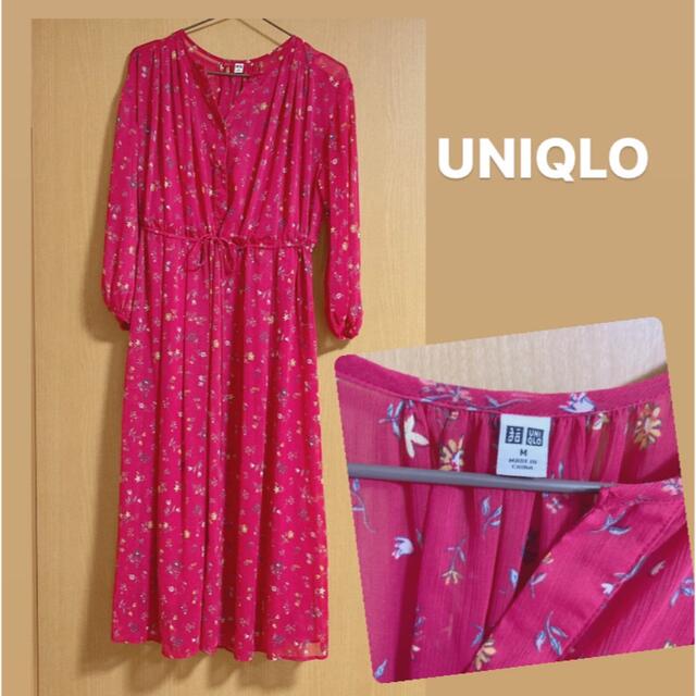 UNIQLO(ユニクロ)のユニクロ  シフォンプリント　花柄ワンピース　 レディースのワンピース(ロングワンピース/マキシワンピース)の商品写真