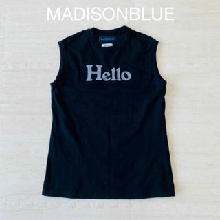 マディソンブルー(MADISONBLUE)のマディソンブルー Hello ハロー Tシャツ ノースリーブ カットソー ロゴT(Tシャツ(半袖/袖なし))