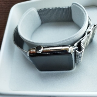 アップルウォッチ(Apple Watch)の❣時計　アップルウォッチApple Watch42mmステンレス　シルバー本体(腕時計(デジタル))