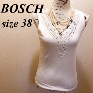 ボッシュ(BOSCH)のBOSCH★ポッシュ★ホワイトノースリーブレース付きセクシートップス(カットソー(半袖/袖なし))