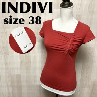 インディヴィ(INDIVI)の【高級】未使用 タグ付き INDIVI 半袖 Tシャツ トップス 美シルエット(Tシャツ(半袖/袖なし))