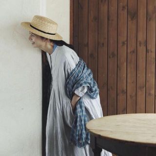 ネストローブ(nest Robe)のネストローブ♡リネンフロントオープンギャザーワンピース(ロングワンピース/マキシワンピース)