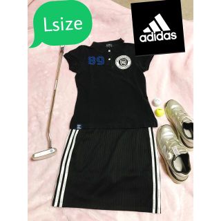 アディダス(adidas)のadidas 黒スカート インナー付き(Lsize)(ウエア)