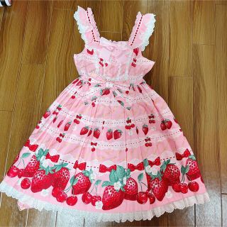 アンジェリックプリティー(Angelic Pretty)のDesert Berry JSK ピンク ジャンパースカート(ひざ丈ワンピース)