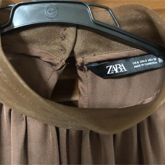 ZARA(ザラ)のZara ブラウン　ブラウス　美品 レディースのトップス(シャツ/ブラウス(長袖/七分))の商品写真