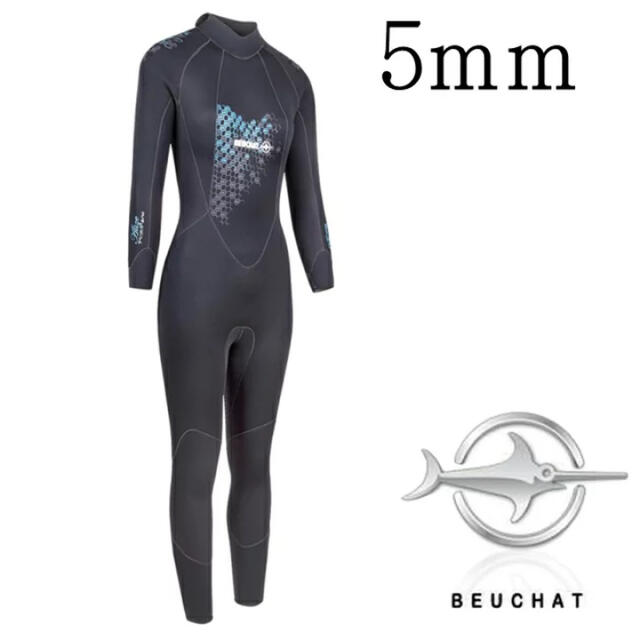 新品Beuchat レディース ウェットスーツ 5mmマリン/スイミング