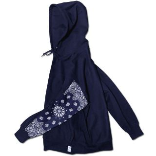 送料込み BANDANA SLEEVE NO LOGO パーカー ネイビーの通販|ラクマ