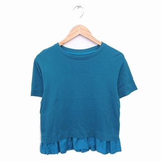 ナノユニバース(nano・universe)のナノユニバース Tシャツ カットソー 丸首 フレア 半袖 36 青緑 グリーン(Tシャツ(半袖/袖なし))