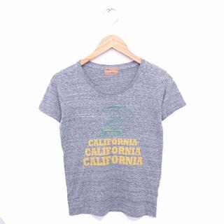 ピーナッツ(PEANUTS)のピーナッツ Tシャツ カットソー 丸首 スヌーピー 英字 半袖 グレー(Tシャツ(半袖/袖なし))