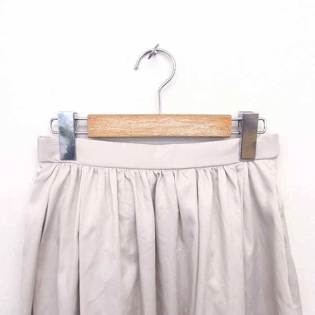 PLST(プラステ)のプラステ フレア スカート ロング 薄手 ウエストゴム XS ライトベージュ レディースのスカート(ロングスカート)の商品写真