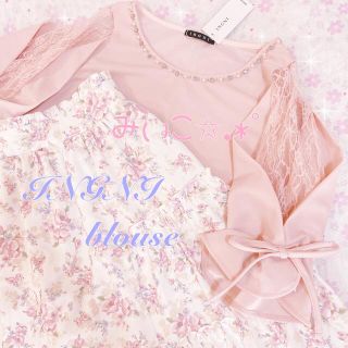 イング(INGNI)の【新品タグ付き】INGNI ♡リボン付きショルダーレースブラウス♡(シャツ/ブラウス(長袖/七分))