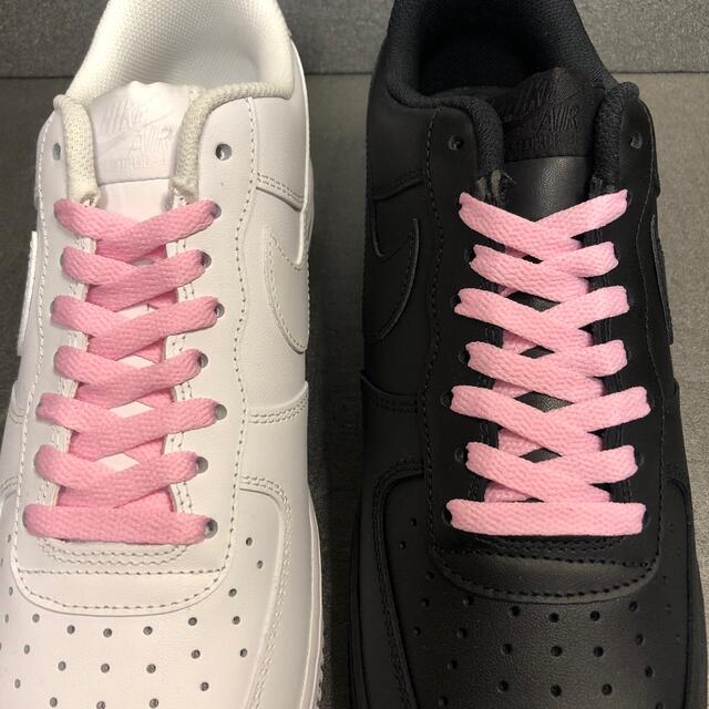 新品 シューレース 120cm 靴紐 平紐 くつひも 無地 淡いピンク メンズの靴/シューズ(スニーカー)の商品写真
