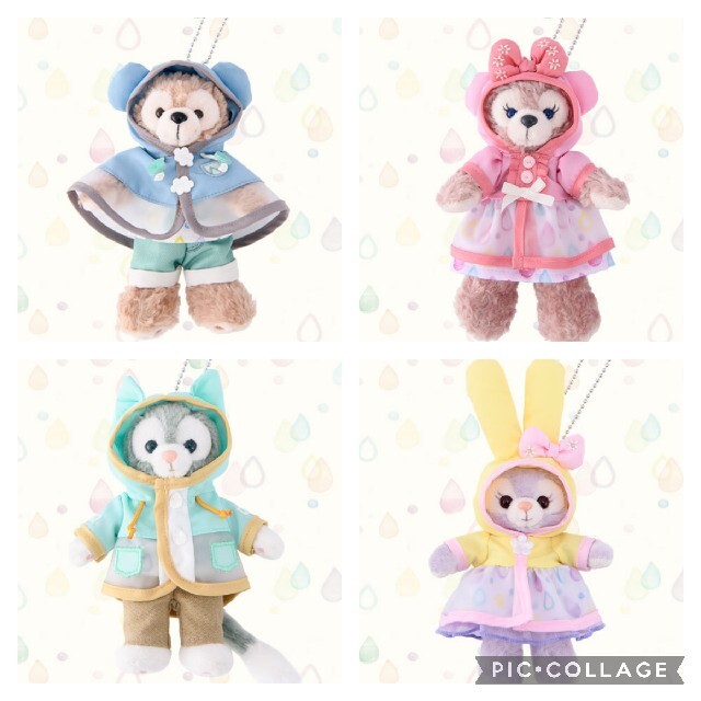 新作 ぬいぐるみバッジ 4種類 ダッフィー ビューティフル レイニー