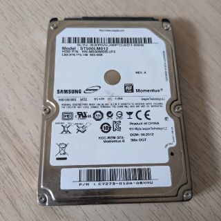 サムスン(SAMSUNG)の2.5インチ HDD 500Gb(PCパーツ)