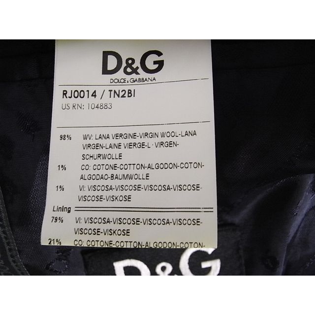 D&G(ディーアンドジー)のsize44☆美品☆D&G ドルチェ＆ガッバーナ ２釦ジャケット ブラック メンズのジャケット/アウター(テーラードジャケット)の商品写真