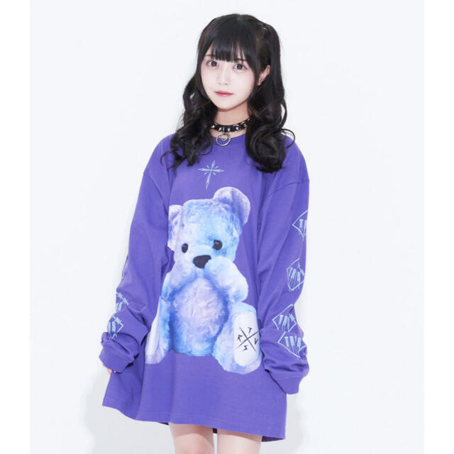 Tシャツ/カットソー(七分/長袖)TRAVAS TOKYO Furry bear L/S Tee/くま長袖Tシャツ