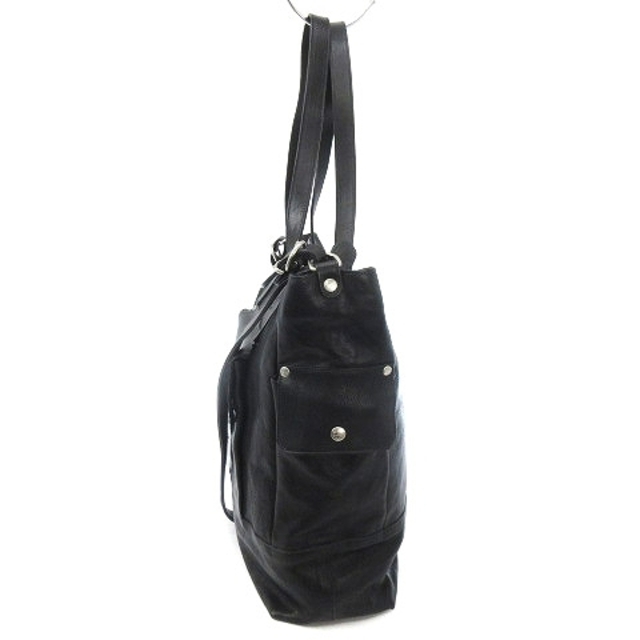 IL BISONTE(イルビゾンテ)のイルビゾンテ トートバッグ ショルダー 2way レザー イタリア製 黒 メンズのバッグ(トートバッグ)の商品写真
