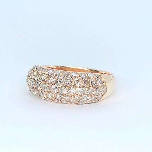 2.00ct パヴェ ダイヤモンドリング K18 ダイヤ 2ct 豪華 幅広 レディースのアクセサリー(リング(指輪))の商品写真