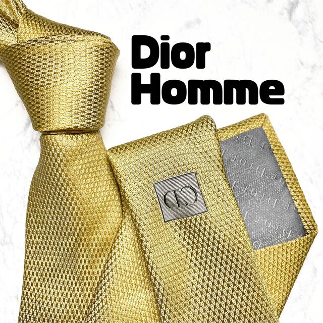 DIOR HOMME - ✨極美品✨ディオールオム ネクタイ ゴールド 小紋柄