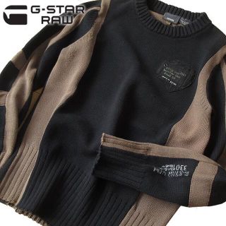 ジースター(G-STAR RAW)の美品 Sサイズ G-STAR RAW ジースター メンズ ニット ブラック(ニット/セーター)