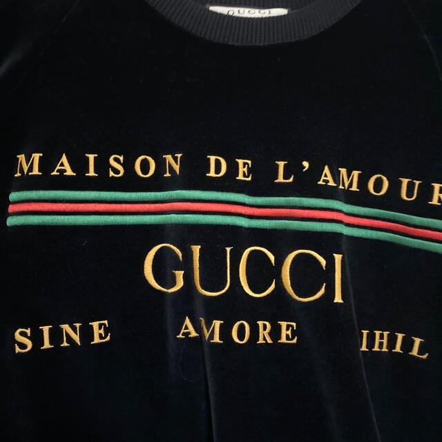 GUCCI グッチ スウェット Tシャツ ベロア エンブロイダリー シェニール