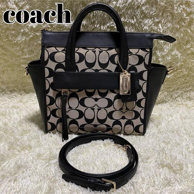 COACH - 美品✨コーチ 2way ハンドバッグ シグネチャー チャーム付きの