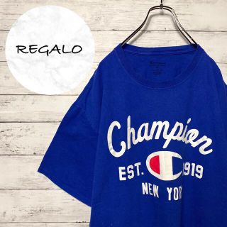 チャンピオン(Champion)の【希少デザイン】チャンピオン☆プリントデカロゴブルーTシャツ(Tシャツ/カットソー(半袖/袖なし))