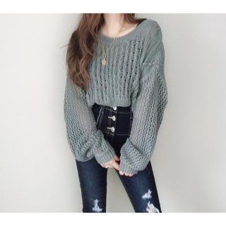 ジェイダ(GYDA)の【GYDA】2WAYブリーチメッシュスリーブニット TOPS(ニット/セーター)