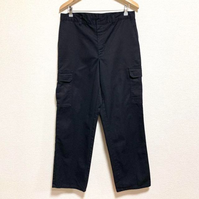 Dickies(ディッキーズ)の【W33L32インチDickies7113038BK】黒サイドポケットワークチノ メンズのパンツ(ワークパンツ/カーゴパンツ)の商品写真