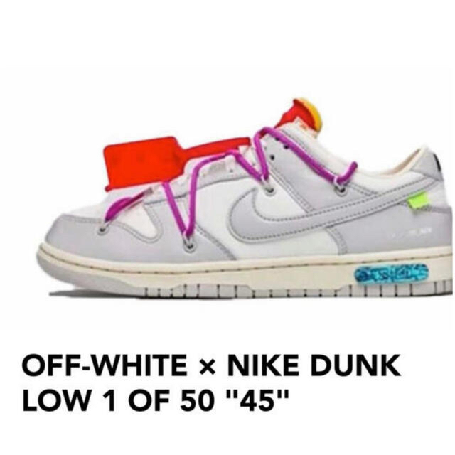 OFF-WHITE(オフホワイト)のNIKE DUNK LOW OFF-WHITE 45 of 50  26cm メンズの靴/シューズ(スニーカー)の商品写真