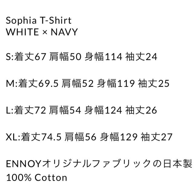 ENNOY Sophia T-shirts (WHITE x NAVY) XL 2