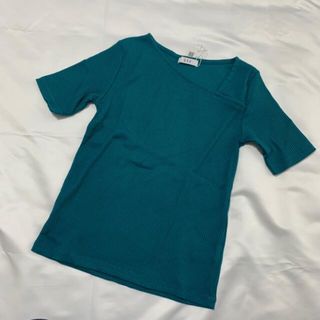 アーヴェヴェ(a.v.v)のa.v.v アーヴェヴェ テレコ カットソー Tシャツ トップス グリーン(カットソー(半袖/袖なし))