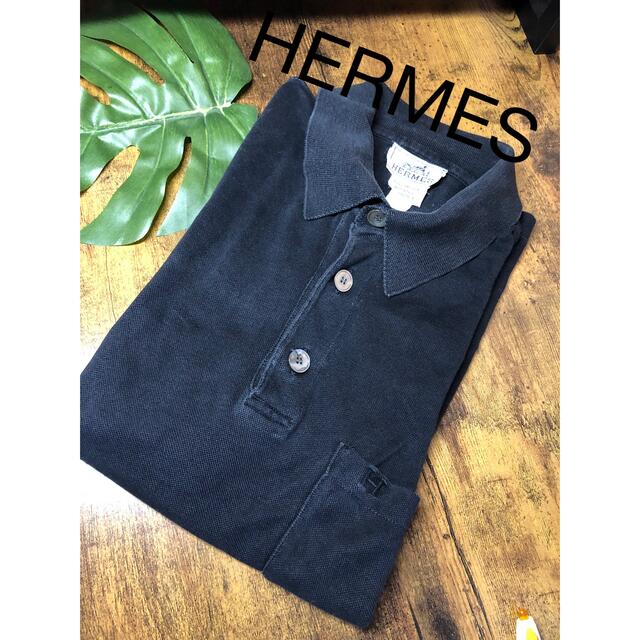 Hermes(エルメス)の◆エルメス◆HERMES 京都　百貨店内正規店購入　黒　半袖ポロシャツ メンズのトップス(ポロシャツ)の商品写真