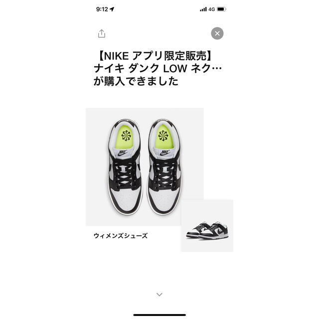 スニーカーNIKE ダンクLOW ネクストネイチャー　23.5