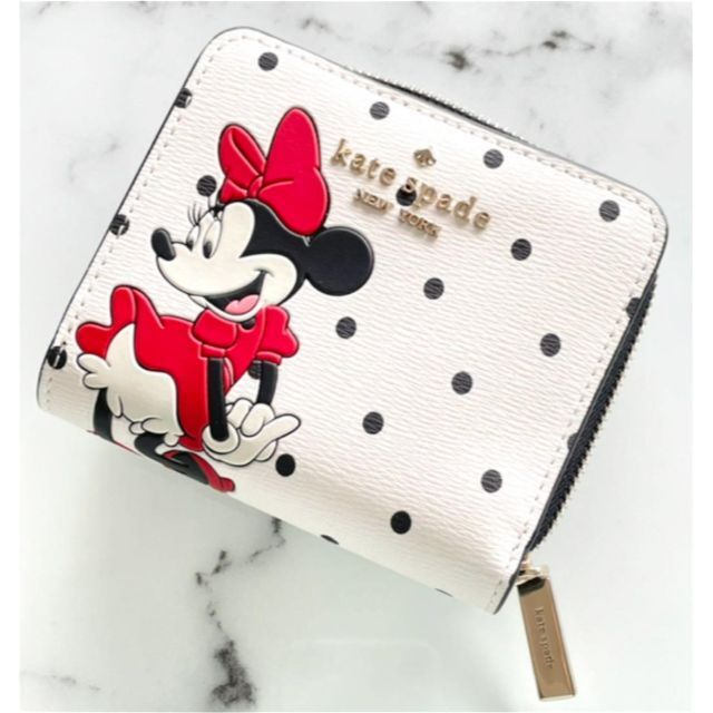 【アメリカ購入】 Kate spade×Disney ジップ折り財布　ミニー