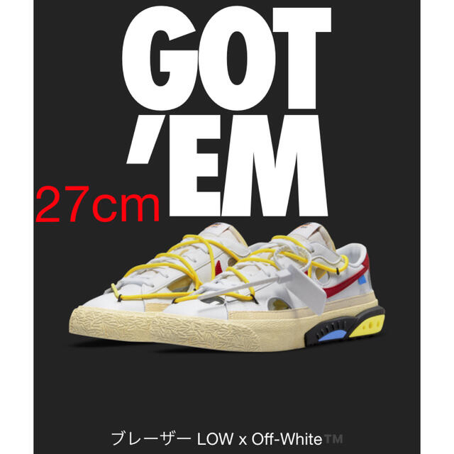 国内正規 Off White Nike Blazer Low 77 Red 27