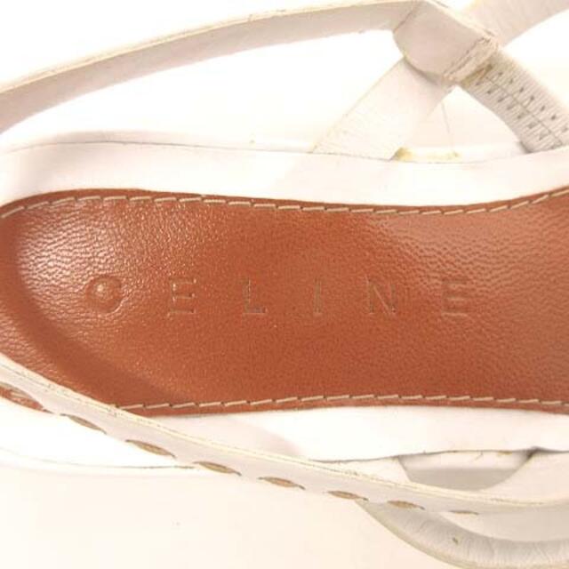 celine(セリーヌ)のセリーヌ サンダル フラワーモチーフ レザー ストラップ 37 ホワイト レディースの靴/シューズ(サンダル)の商品写真