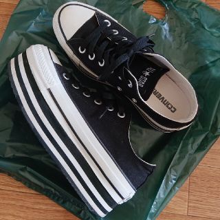 コンバース(CONVERSE)のコンバース CONVERSE チャンキーライン 厚底 黒 23.5(スニーカー)