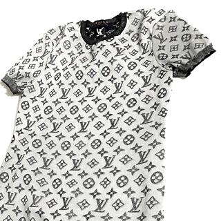 ルイヴィトン(LOUIS VUITTON)の美品　LOUIS VUITTON  モノグラム柄　ラメ　トップス　sizeL(Tシャツ(半袖/袖なし))