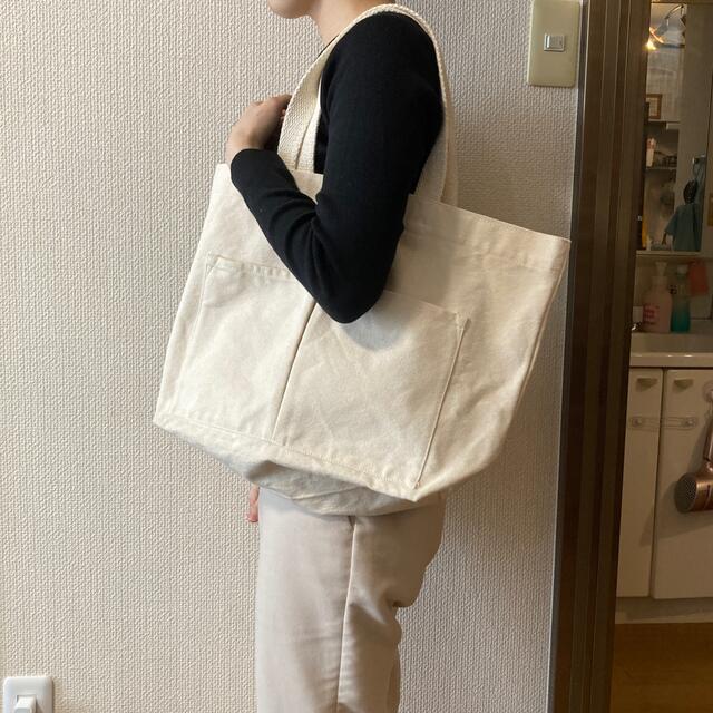 MUJI (無印良品)(ムジルシリョウヒン)の無印　オーガニックコットントートバッグ　マザーズバッグ レディースのバッグ(トートバッグ)の商品写真