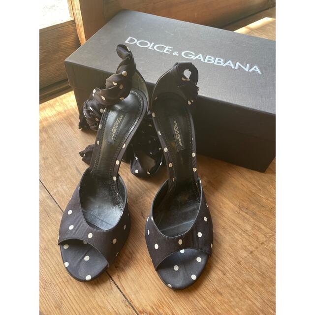 DOLCE&GABBANA ドット　オープントゥハイヒール/パンプス