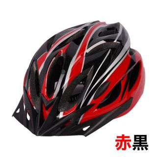自転車用 ヘルメット ◆赤×黒◆ 子供 大人 サイクリング マウンテンバイク(その他)