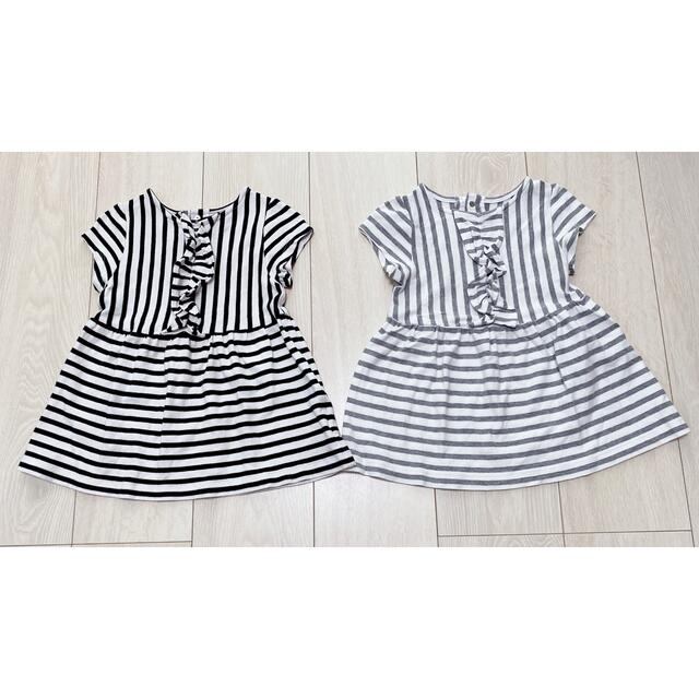 BeBe(ベベ)の90cm (80cm位から長く使える)  BEBE ワンピース べべ 2着セット キッズ/ベビー/マタニティのキッズ服女の子用(90cm~)(ワンピース)の商品写真