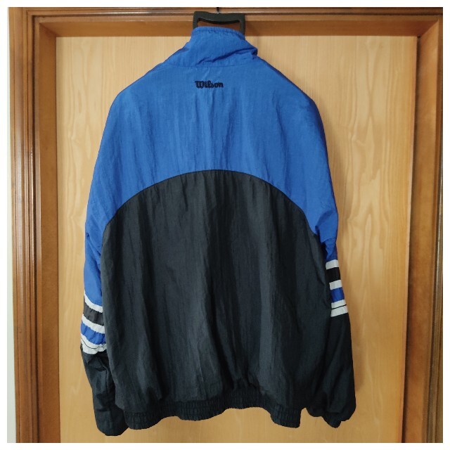 wilson(ウィルソン)の90s古着 Wilson ウィルソン 配色ナイロンサテンジャケット メンズのジャケット/アウター(ナイロンジャケット)の商品写真