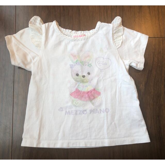 mezzo piano(メゾピアノ)のメゾピアノ　うさぎTシャツ100cm キッズ/ベビー/マタニティのキッズ服女の子用(90cm~)(Tシャツ/カットソー)の商品写真