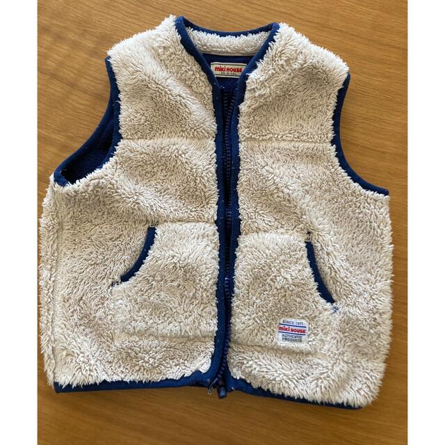 mikihouse(ミキハウス)のボアベスト 90サイズ キッズ/ベビー/マタニティのキッズ服男の子用(90cm~)(ジャケット/上着)の商品写真