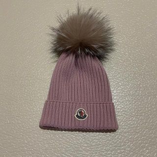 モンクレール(MONCLER)の美品✨MONCLER   モンクレール　ニット帽　ファー付き　キッズ(帽子)