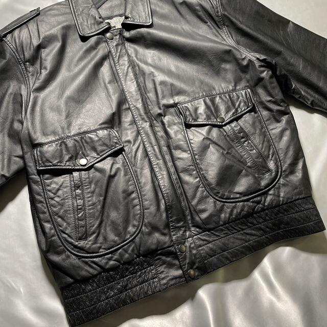 オールド 韓国古着 中綿 牛革 ジップの通販 by 6420025's shop|ラクマ