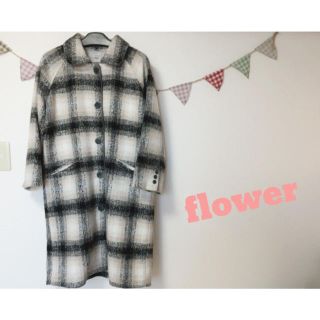 フラワー(flower)のflower チェック柄コート(ロングコート)